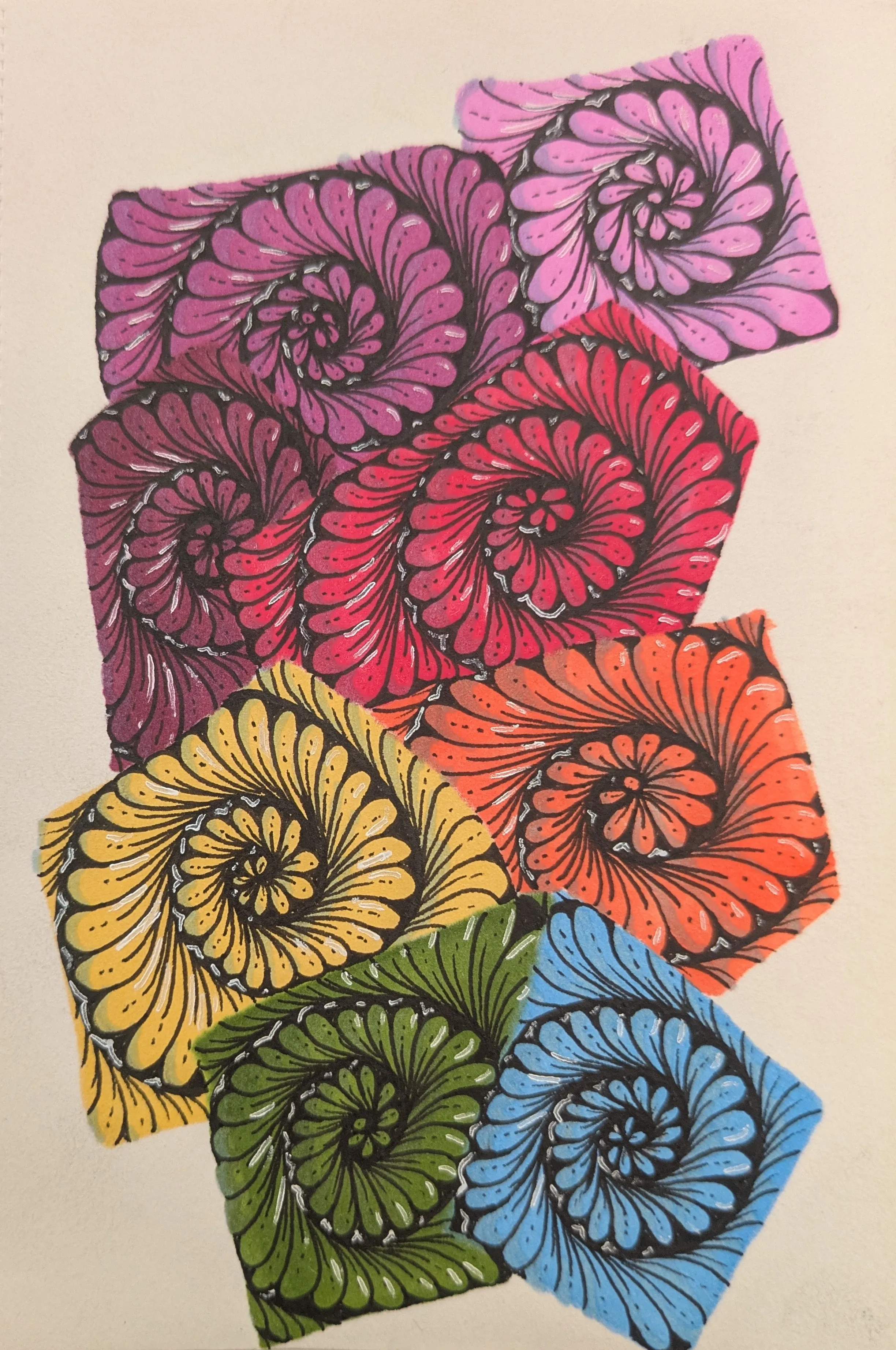 Création graphique utilisant répétitions et formes organiques